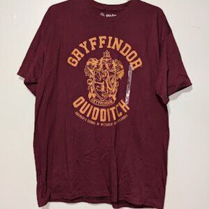 Harry Potter Short Sleeve Shirt Men's XL Maroon Gryffindor Quidditch NEW W/ Tag